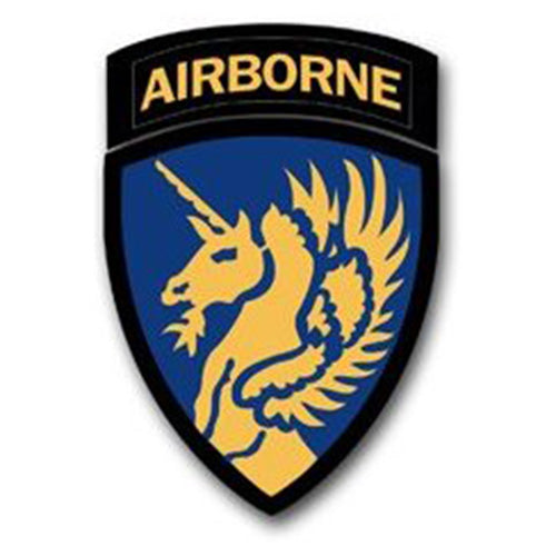 Parche a color 13th Airborne Division, US Army, dos piezas, aprox. 5,5 x 6,5 cm y 5,5 x 2 cm