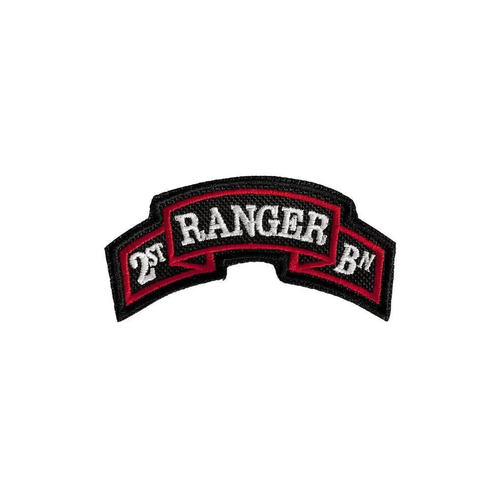 Parche negro 2st RANGER BATTALION, acabado textil