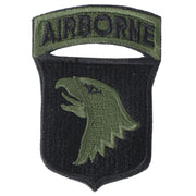 Parche bordado 101st AIRBORNE DIVISION en negro, 82 x 90 mm