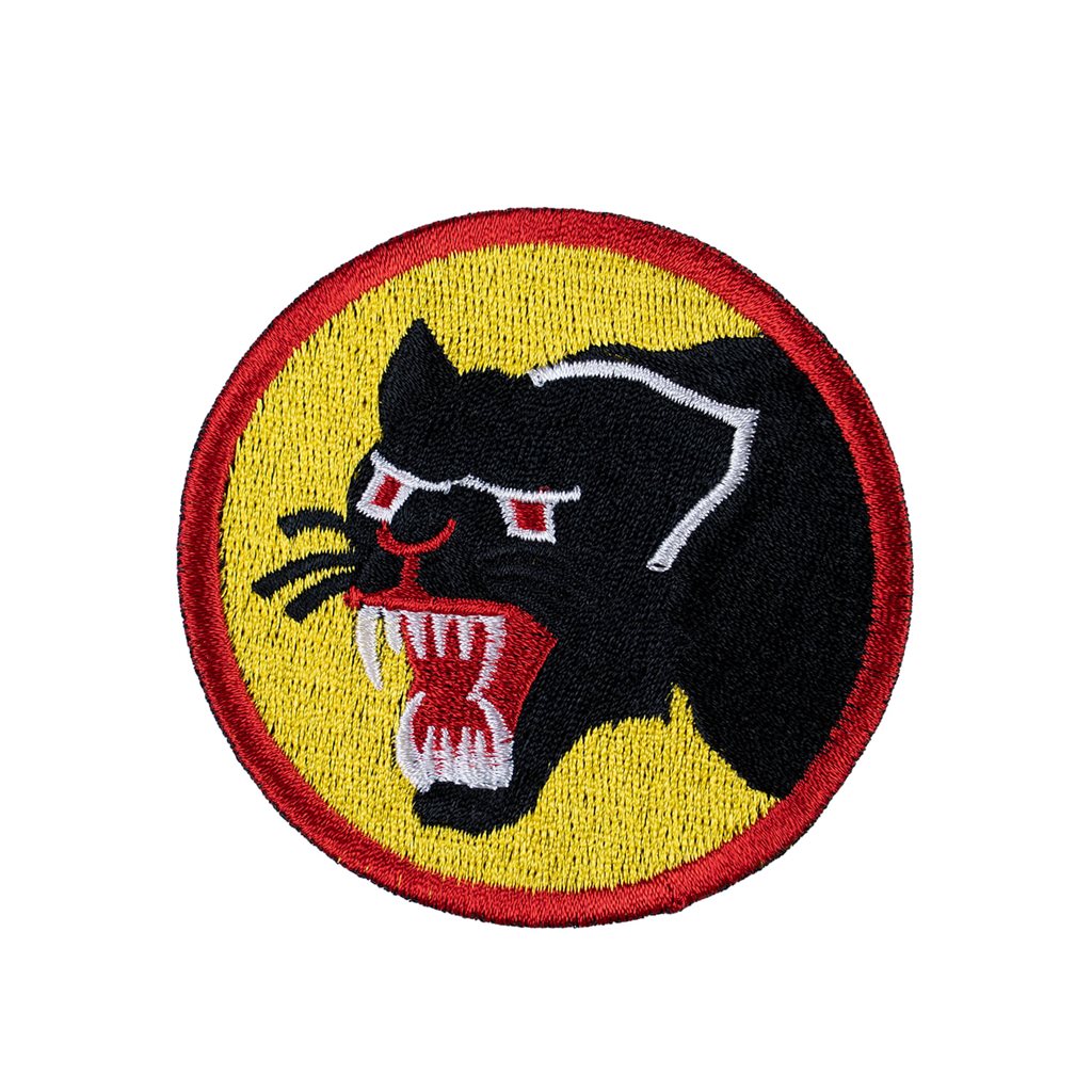 Parche bordado PUMA negro, diámetro aproximado 7,5 cm