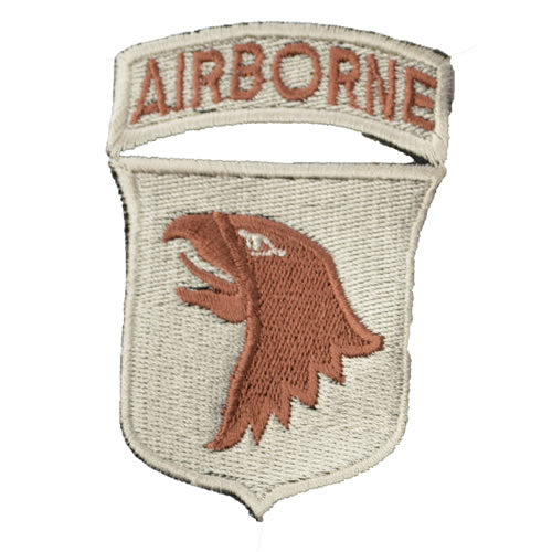 Parche 101st Airborne Division color arena, aprox. 6,5 x 8 cm