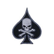 Parche bordado DEATH SPADE negro para coser, aprox. 6,8 x 8,5 cm