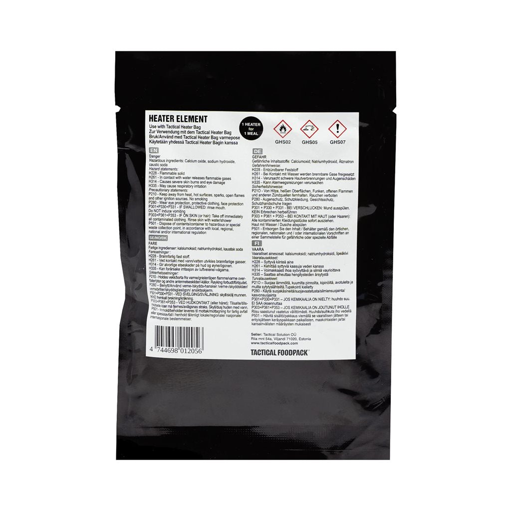 Cápsula auto-calentable Heater Element para bolsa Heater Bag