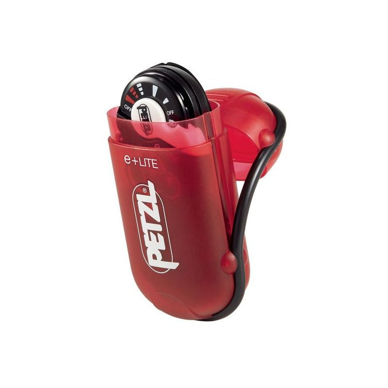 Linterna frontal Petzl e+LITE P4 en funda, ultraligera y compacta para emergencias (50 lm)