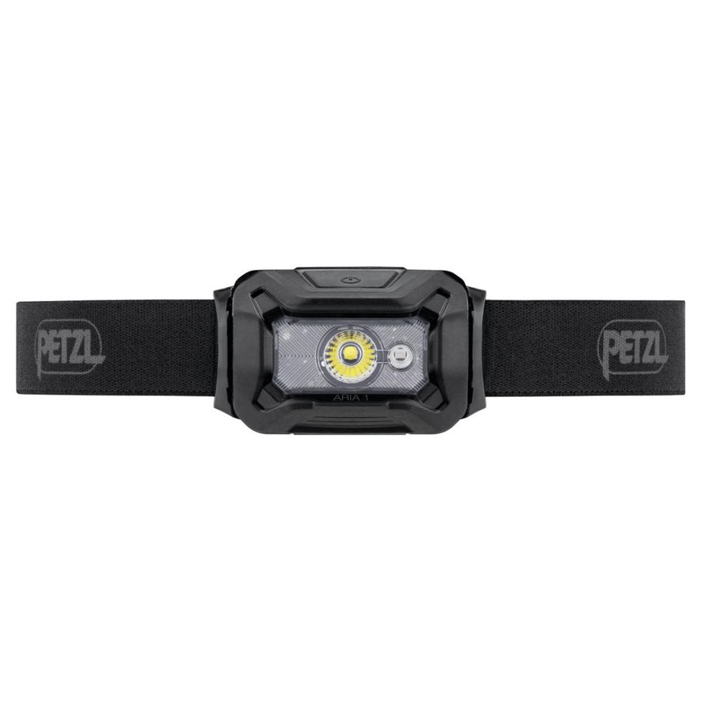 Linterna frontal ARIA 1 RGB negra, vista frontal
