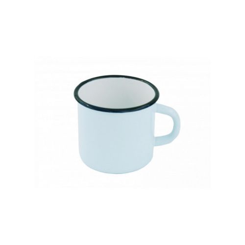 Taza esmaltada blanca 400 ml con asa, diámetro 8 cm