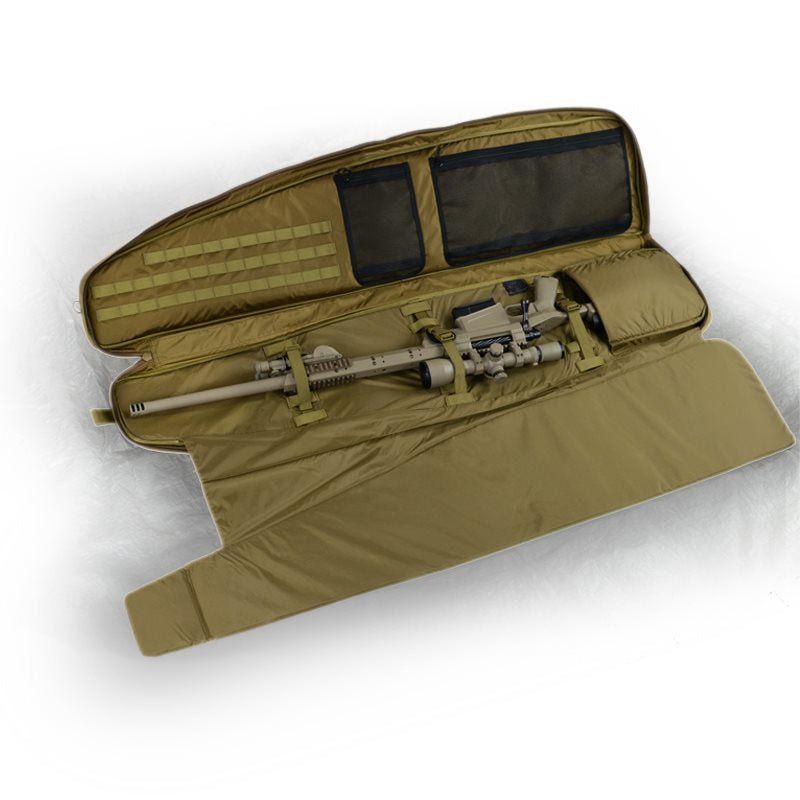 Funda para fusil E2B SNIPER SLED 52 en formato alargado, apta para dos fusiles y uso convertible como esterilla y mochila