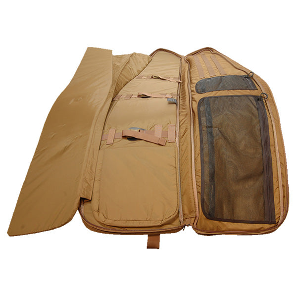 Funda para fusil E2B SNIPER SLED 52 en formato alargado, apta para dos fusiles y uso convertible como esterilla y mochila