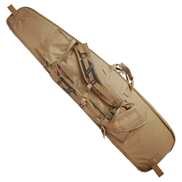 Funda para fusil E2B SNIPER SLED 52 en formato alargado, apta para dos fusiles y uso convertible como esterilla y mochila