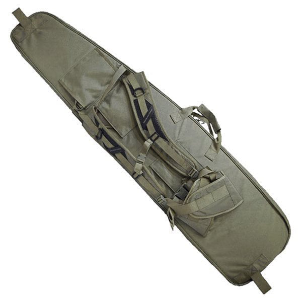 Funda para fusil E2B SNIPER SLED 52 en formato alargado, apta para dos fusiles y uso convertible como esterilla y mochila