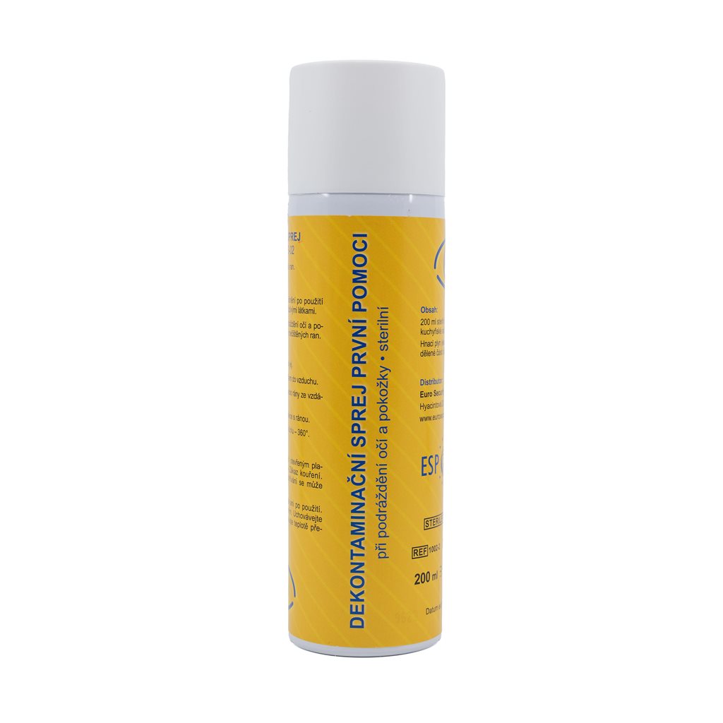 Spray descontaminante ocular 200 ml para limpieza estéril y calma de ojos tras exposición a sprays de pimienta e irritantes
