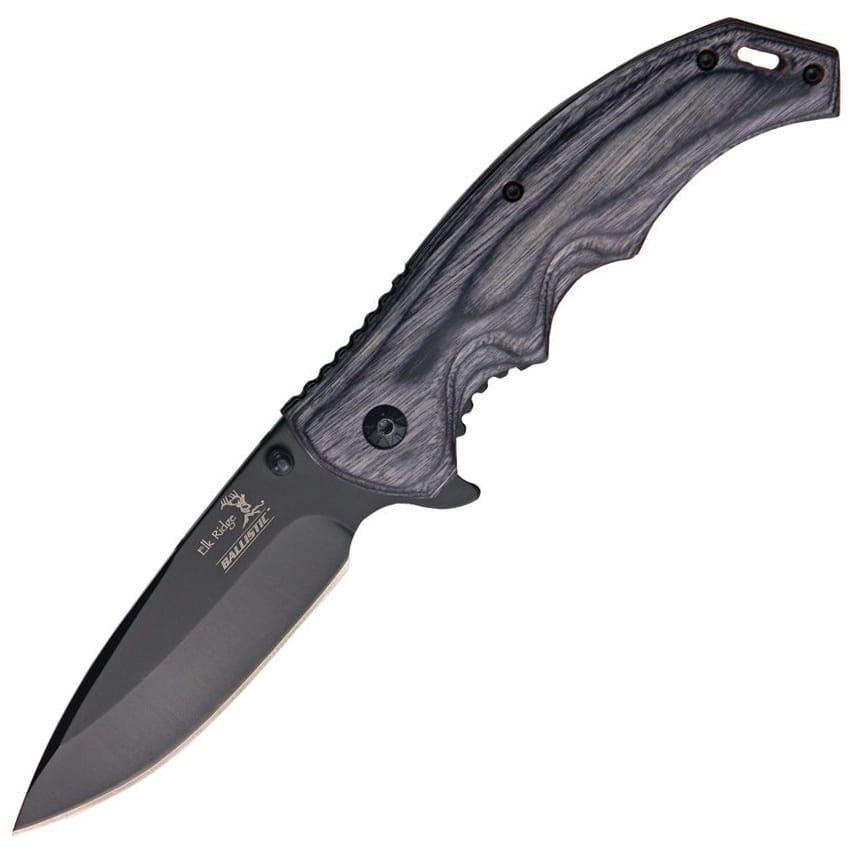 Navaja plegable BALLISTIC, filo liso y apertura asistida, diseño llamativo