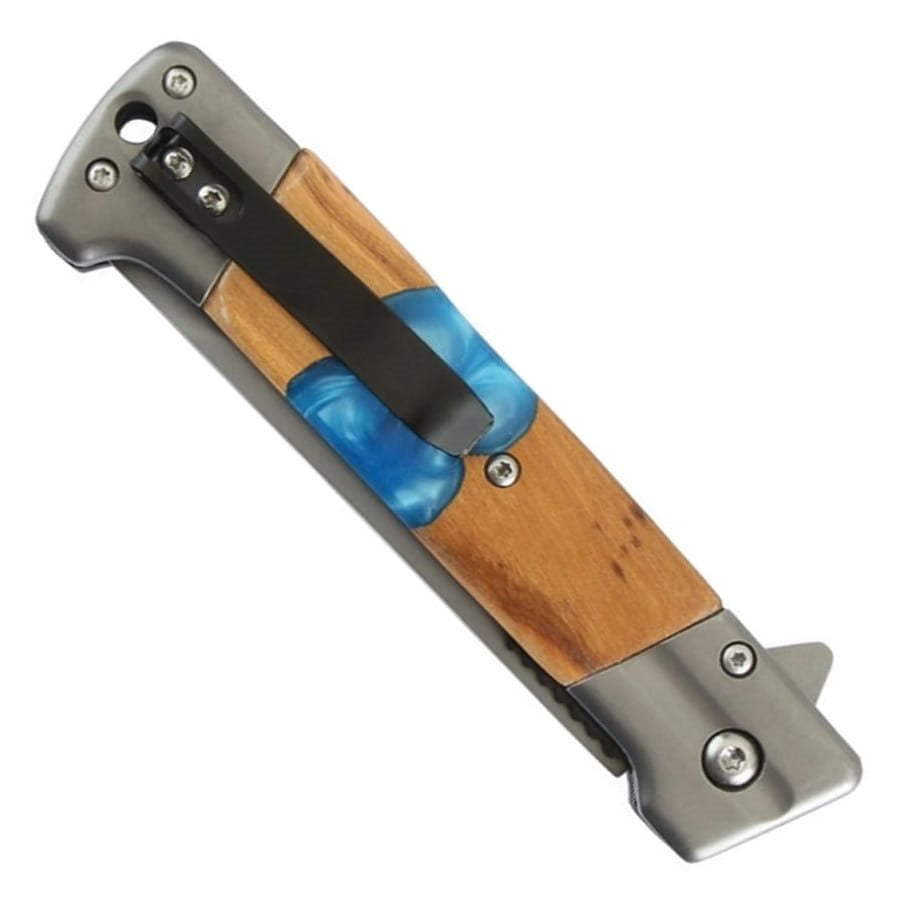 Navaja plegable BLUE WAVE con mango bicolor y hoja lisa