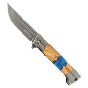 Navaja plegable BLUE WAVE con mango bicolor y hoja lisa