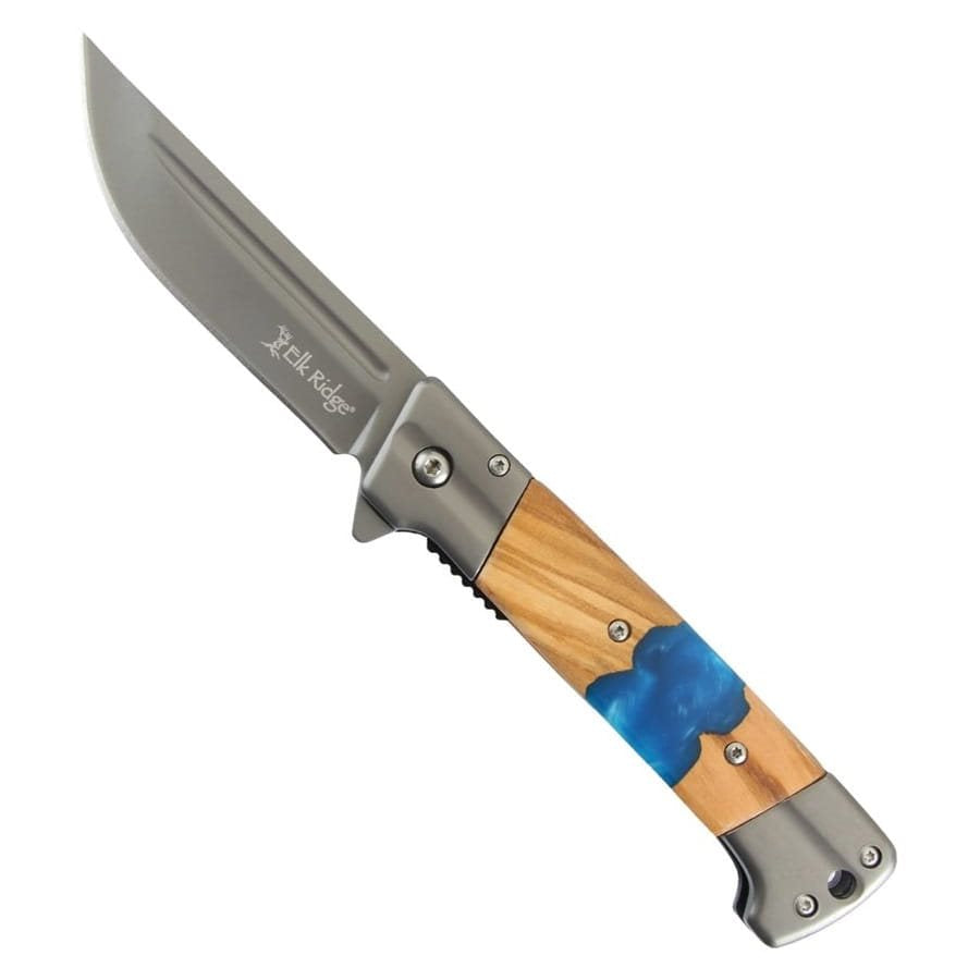 Navaja plegable BLUE WAVE con mango bicolor y hoja lisa