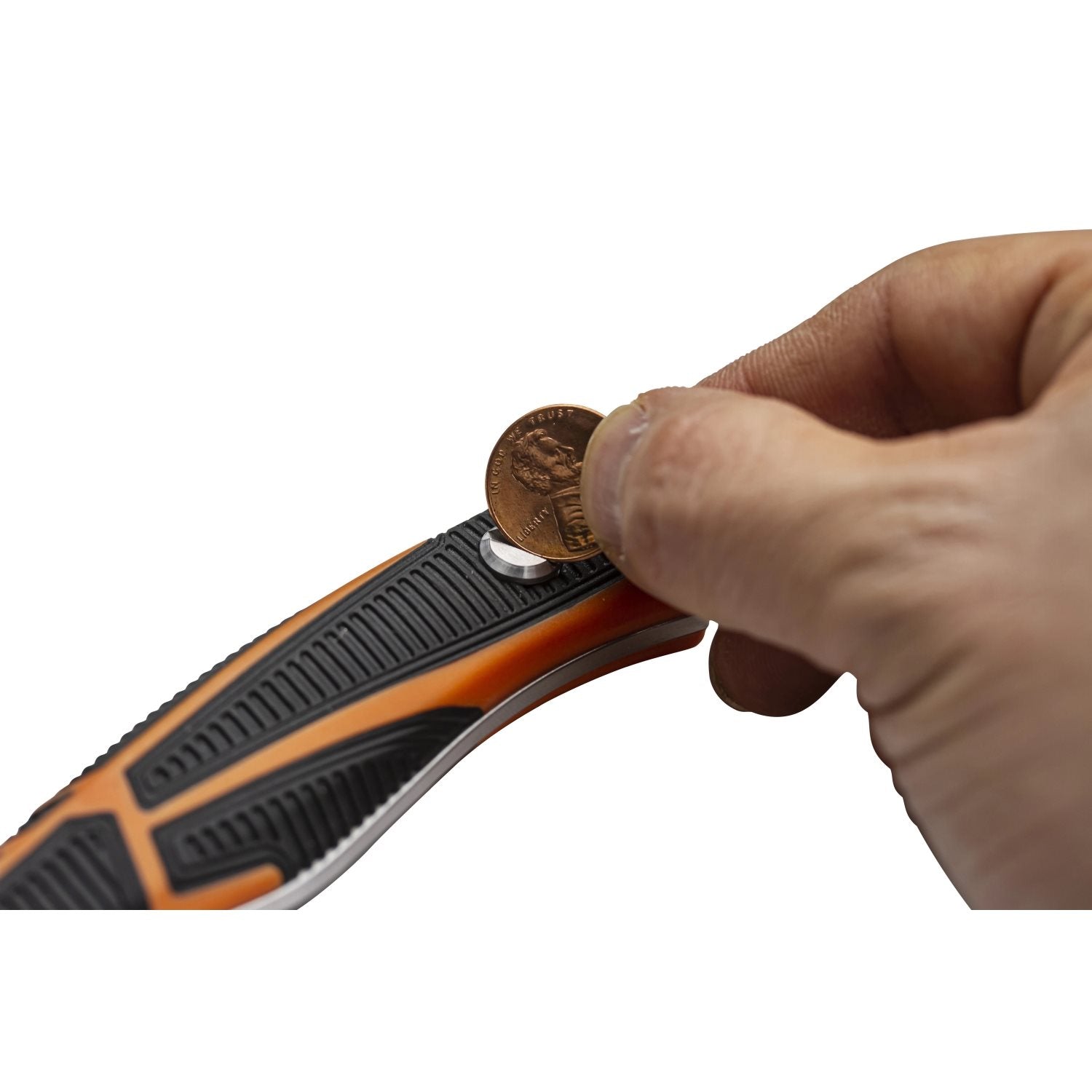 Set 2 cuchillos fijos HUNTING COMBO naranja - hoja 11,4 cm, acero 8Cr13MoV, incluye pedernal y funda