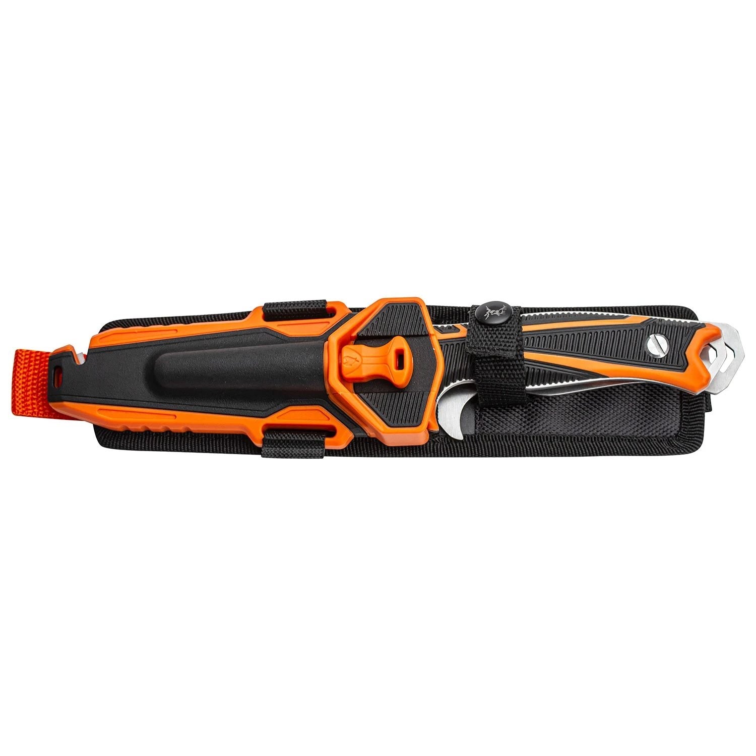 Set 2 cuchillos fijos HUNTING COMBO naranja - hoja 11,4 cm, acero 8Cr13MoV, incluye pedernal y funda
