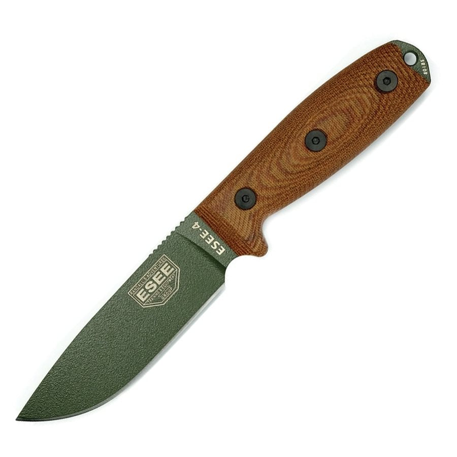 Cuchillo MODEL 4 verde con hoja fija, 22,86 cm, funda de plástico, fabricado en USA