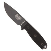 Cuchillo 3 Tactical hoja fija 1095HC 9,8 cm con acabado negro y mango Micarta negro