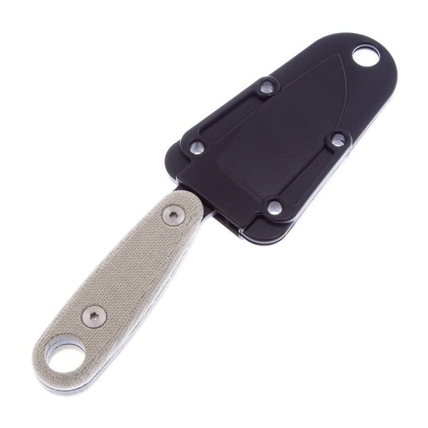 Cuchillo IZULA-II negro con funda, hoja fija y construcción full tang