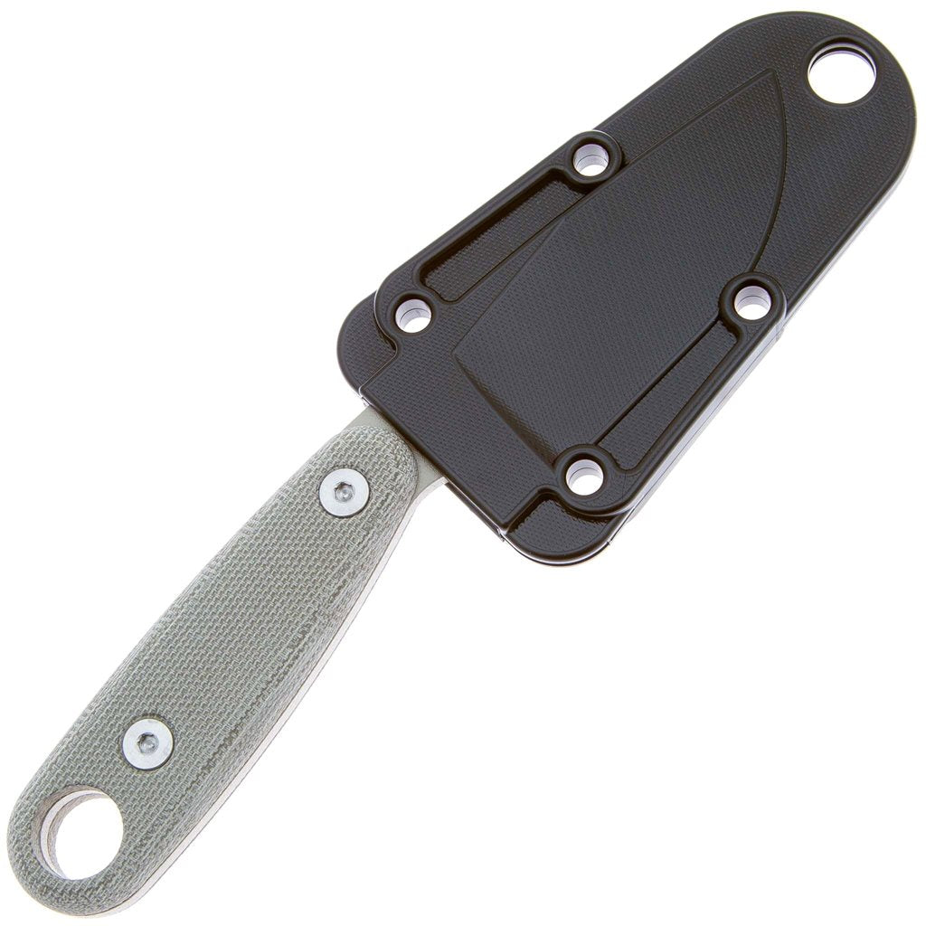 Cuchillo IZULA-II con funda y hoja negra, compacto EDC, fabricado en EE. UU.