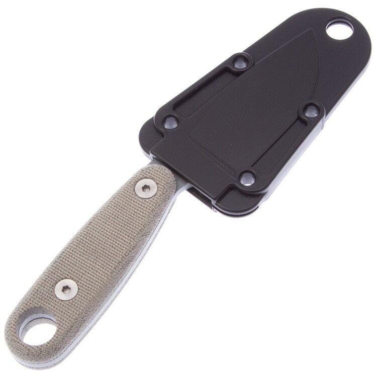 Cuchillo IZULA-II con funda y hoja negra, compacto EDC, fabricado en EE. UU.