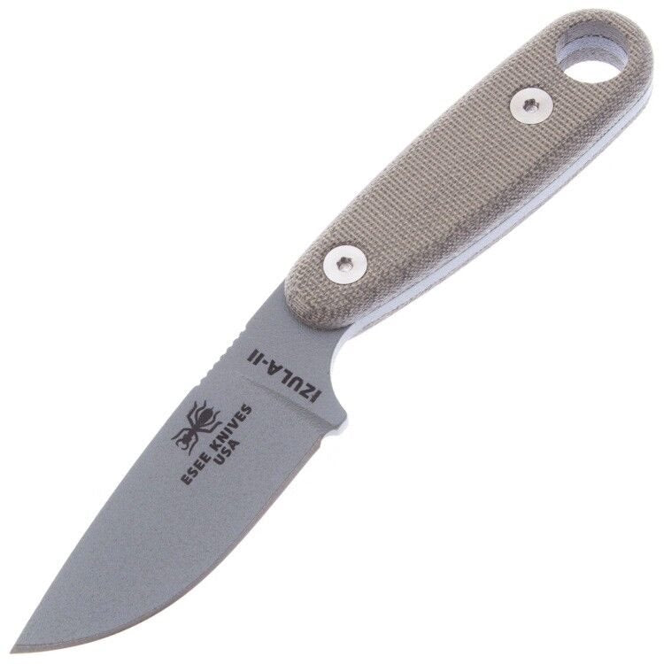 Cuchillo IZULA-II con funda y hoja negra, compacto EDC, fabricado en EE. UU.