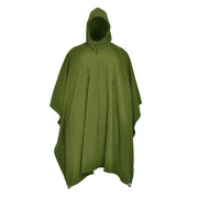Poncho fleece verde con capucha ajustable
