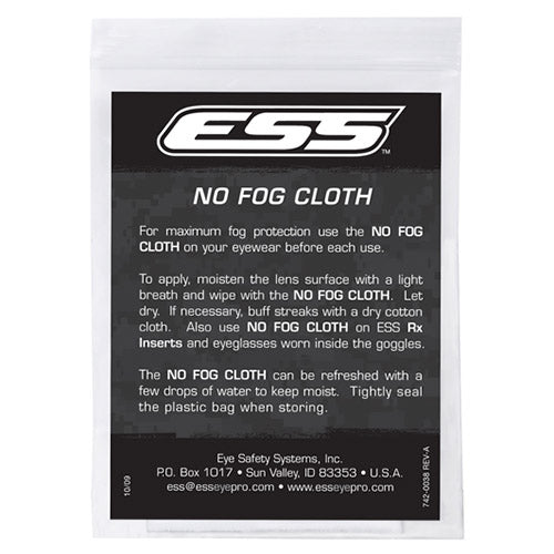 Paño limpiador ESS NO FOG para gafas, reduce el empañamiento