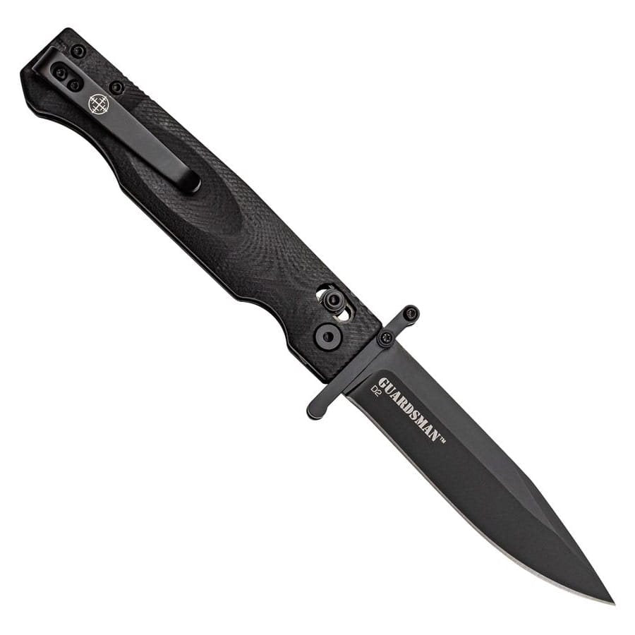 Navaja plegable GUARDSMAN en negro, diseño EDC