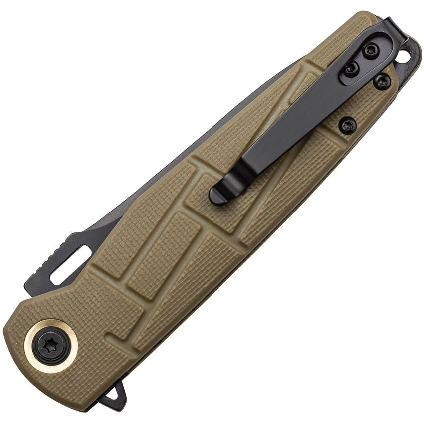Navaja plegable ELITE TACTICAL con hoja negra y empuñadura tan