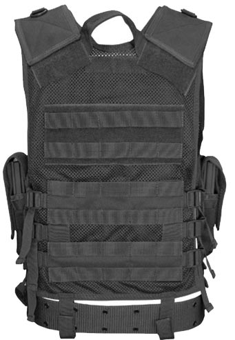 Chaleco táctico ELITE TACTICAL verde con 6 bolsillos para cargadores y respaldo de malla con MOLLE