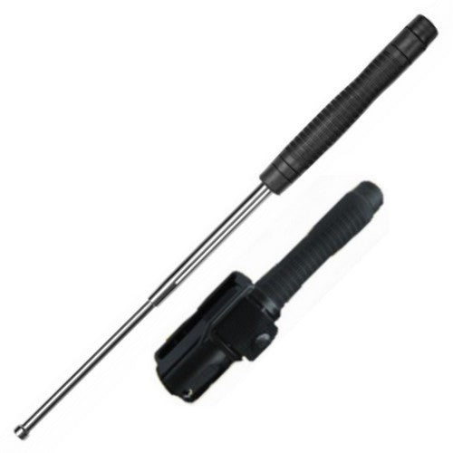 Porra telescópica 40 cm BH-54 plata con empuñadura ergonómica y funda