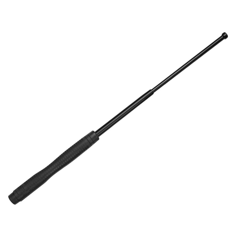 Porra telescópica templada 58 cm, empuñadura ergonómica, funda incluida, color negro