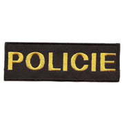 Parche POLICIE negro pequeño con bordado amarillo, aprox. 4x12 cm