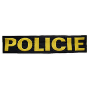 Parche POLICÍA negro con hilo amarillo y cierre VELCRO (aprox. 34 x 7 cm)