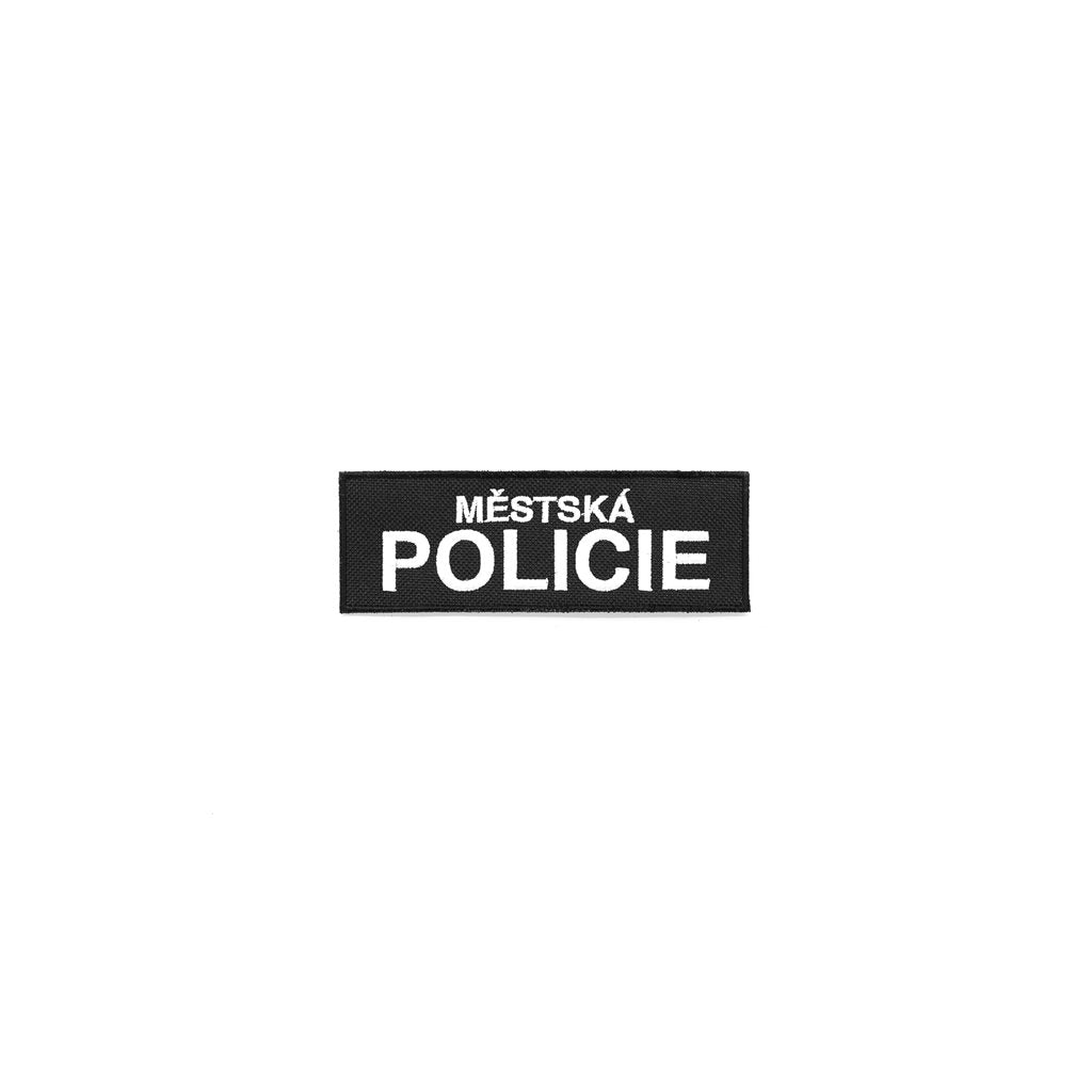 Parche negro POLICÍA MUNICIPAL con velcro 120 x 40 mm