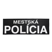 Parche velcro 'MESTSKÁ POLÍCIA' negro, bordado blanco, 300x100 mm