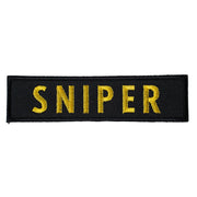 Parche SNIPER negro con bordado en hilo amarillo para ropa y mochilas