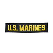 Parche U.S. MARINES negro con hilo amarillo, 14,5 x 3 cm