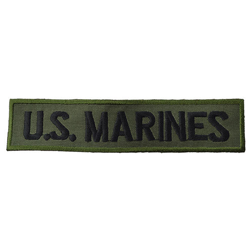 Parche U.S. MARINES negro con hilo amarillo, 14,5 x 3 cm