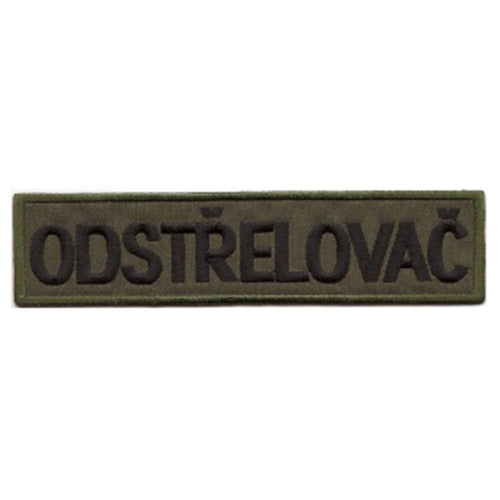 Parche textil bordado Francotirador color oliva 34 x 138 mm