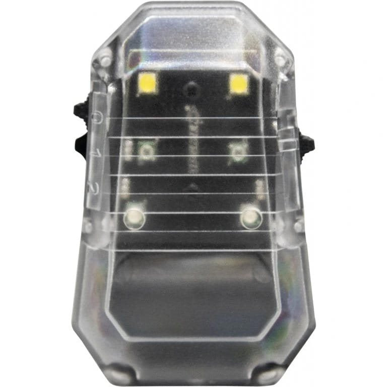 Luz de posición F101 STEALTH SURVIVAL IPX8 negra montada en casco