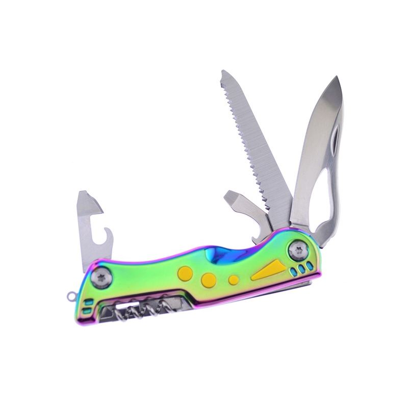 Navaja multitool Rainbow Titanium con empuñadura arcoiris