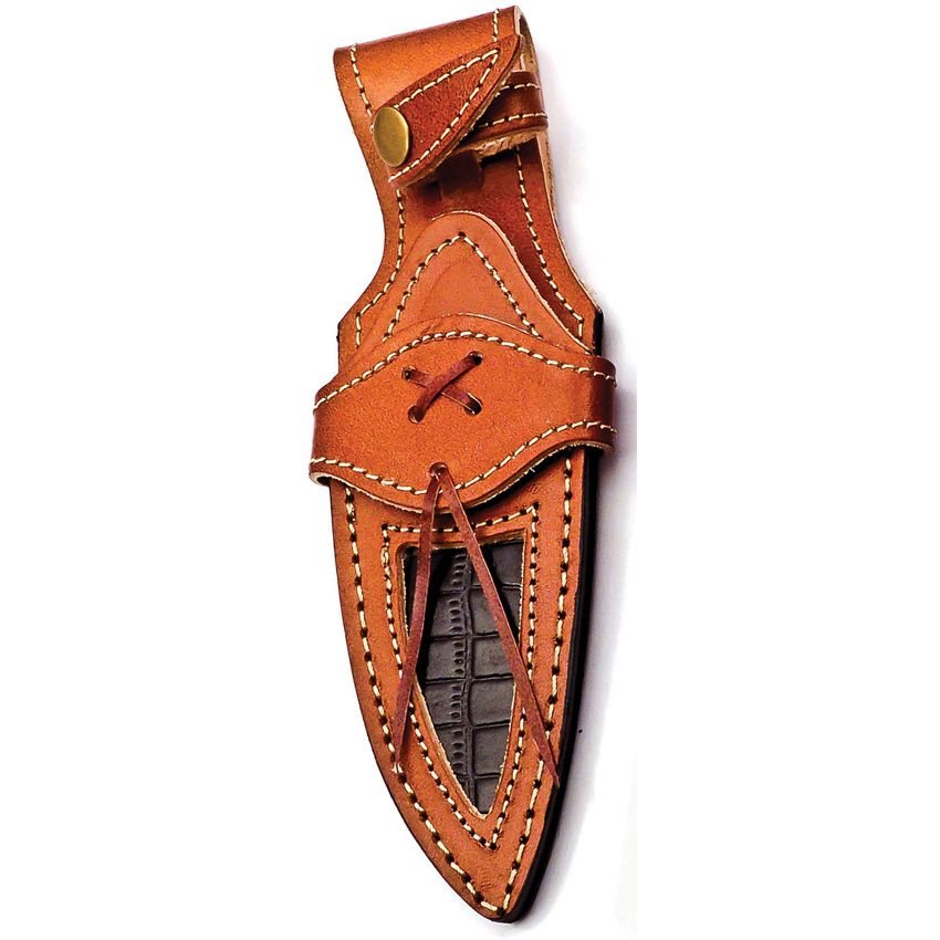 Cuchillo WOODGRA de hoja fija en acero damasco con guarda y mango Pakkawood negro/gris