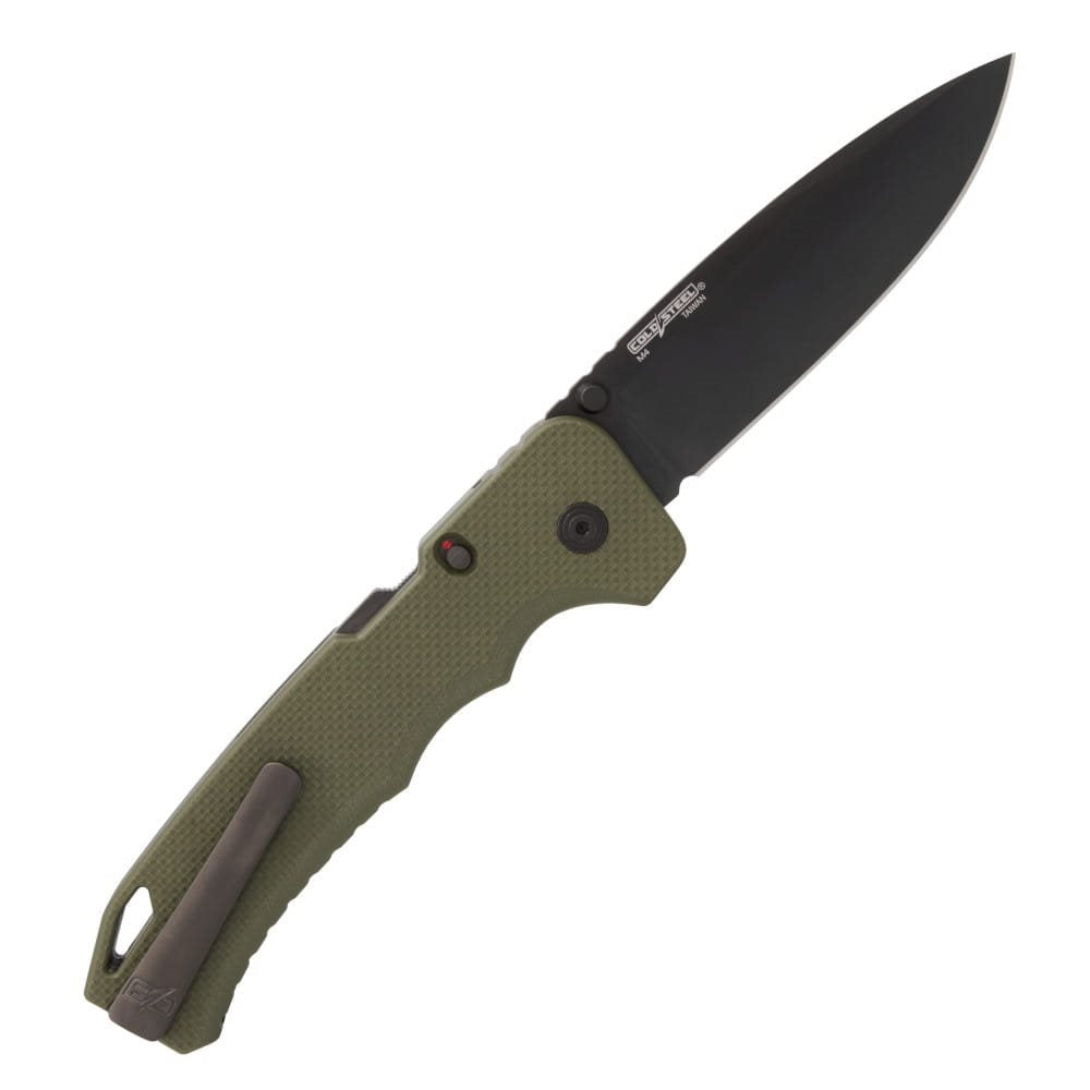 Navaja plegable SWIFT III verde con filo liso, acero de herramientas, apertura asistida y seguro Atlas®