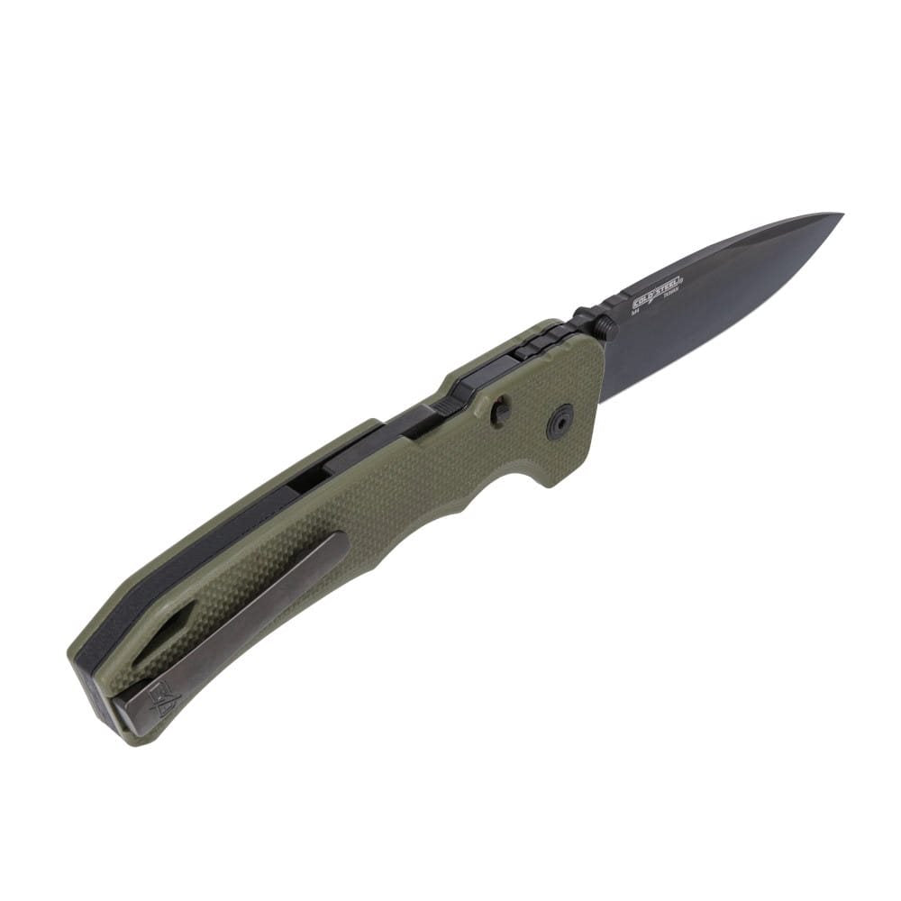 Navaja plegable SWIFT III verde con filo liso, acero de herramientas, apertura asistida y seguro Atlas®