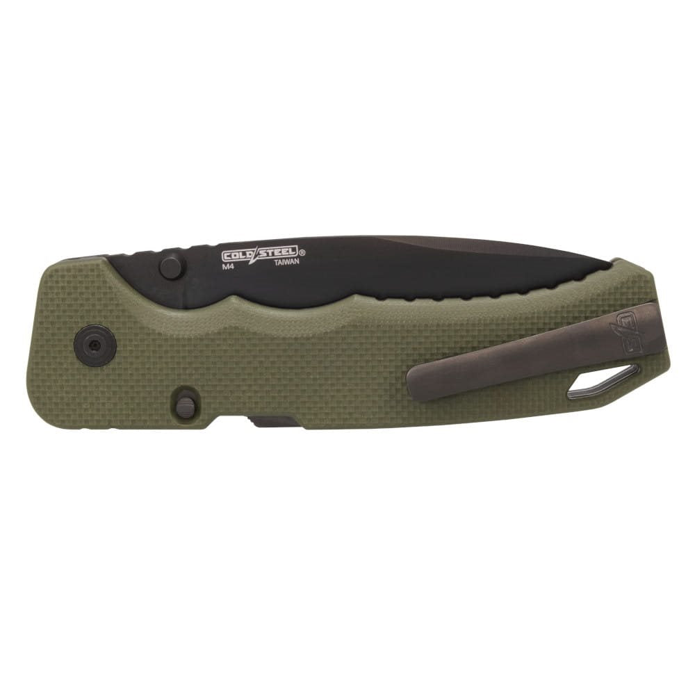 Navaja plegable SWIFT III verde con filo liso, acero de herramientas, apertura asistida y seguro Atlas®