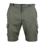 Pantalones cortos militares franceses F2 verdes usados con bolsillos en muslos y laterales