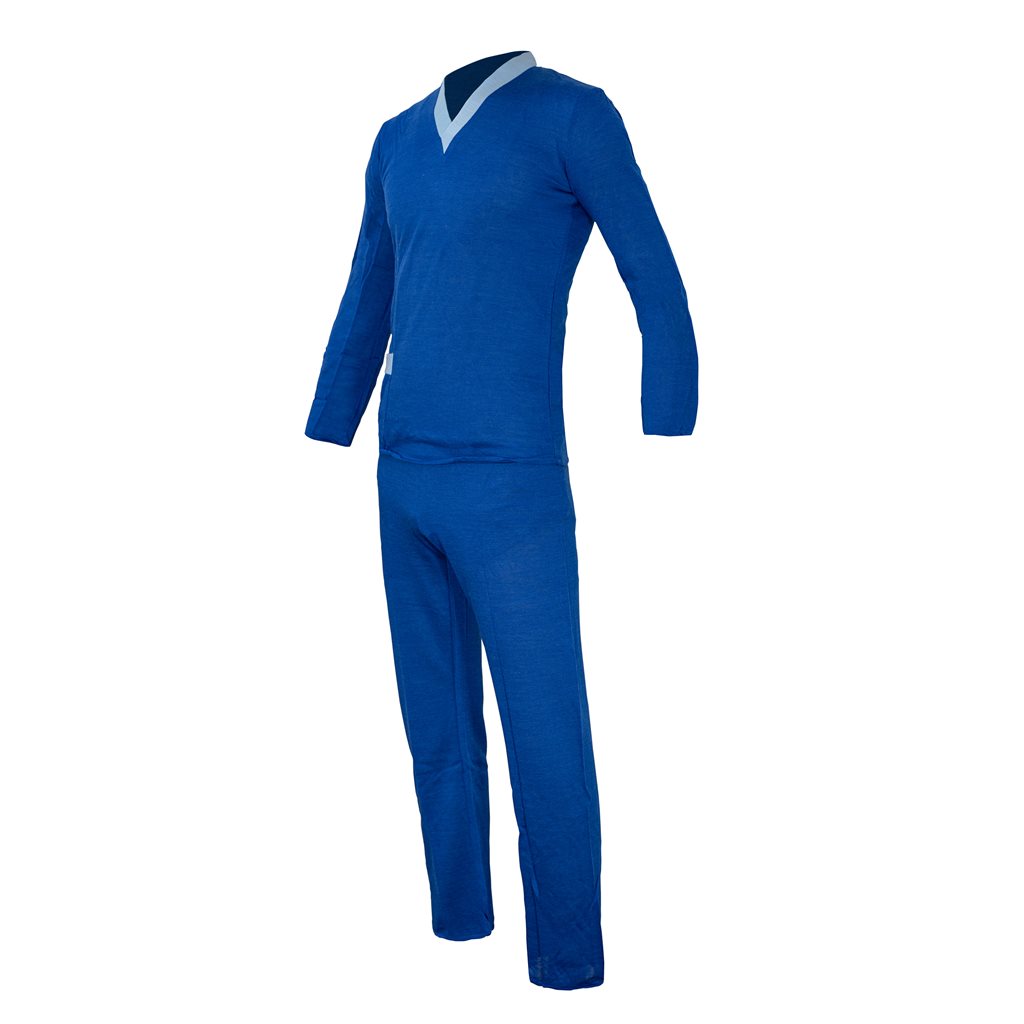 Pijama azul de algodón de stocks militares franceses, nuevo, talla 46